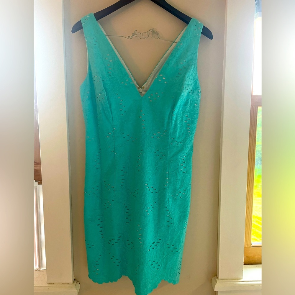 NWT Lilly Pulitzer eyelet turquoise dress. Originally $218